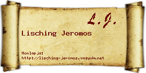 Lisching Jeromos névjegykártya